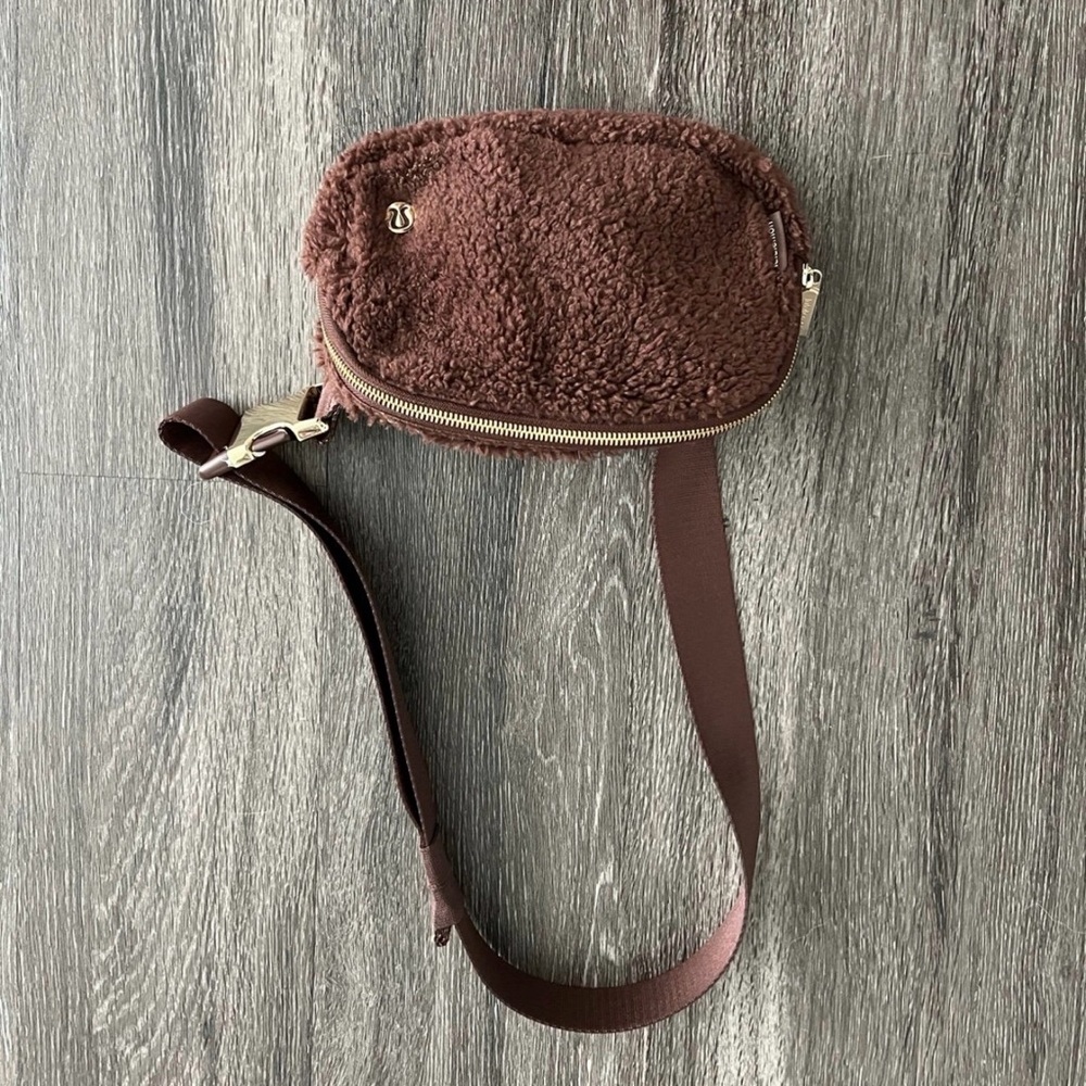lululemon athletica Brown Fleece Crossbody Bag